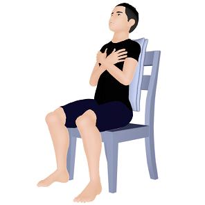 背中後方押し付け